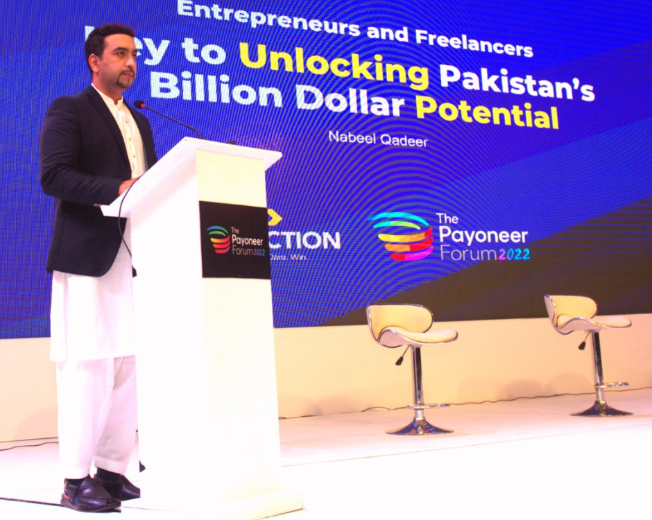 Payoneer Forum 2022, Payoneer, financial transaction platform in pakistan, fintech in pakistan, payment platform for freelancers in pakistan, nabeel qadeer speeches
